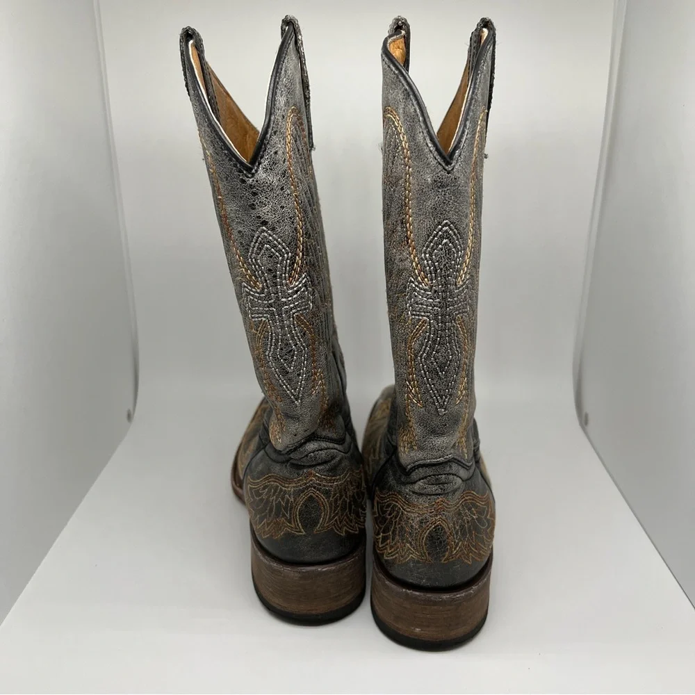 Teens Corral Leather Boots Size 4
